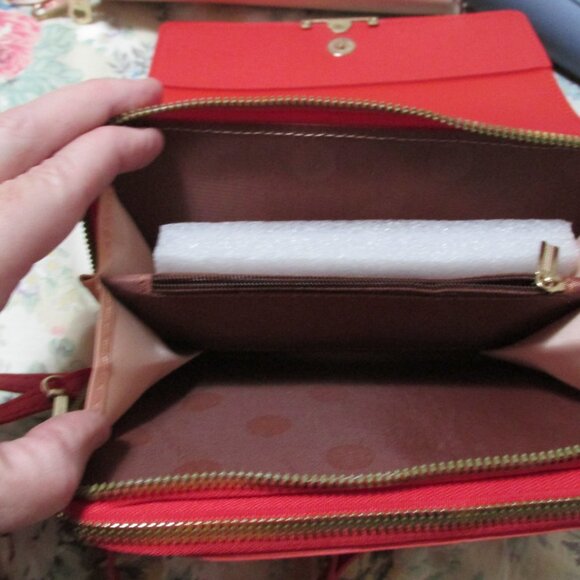A718-NEW Forever Lovely Crossbody Dual Zip Wallet/Phone Case-3 colors - Picture 4 of 5